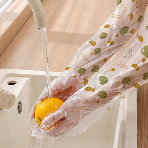 🎅Christmas Sale-50% OFF🎅Printed Disposable Long Plastic Arm Gloves
